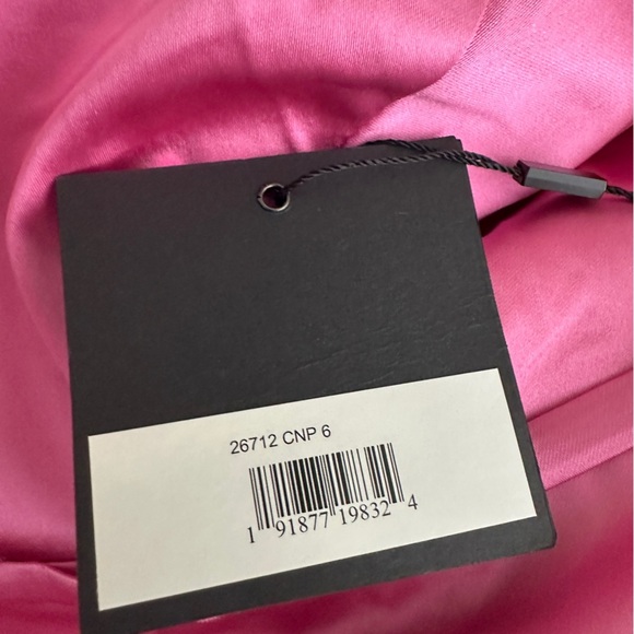 NWT Mac Duggal One Shoulder Bishop Sleeve Trumpet Gown Candy Pink 6 - Picture 6 of 8